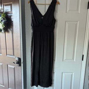 Elegant Black Satin Dress